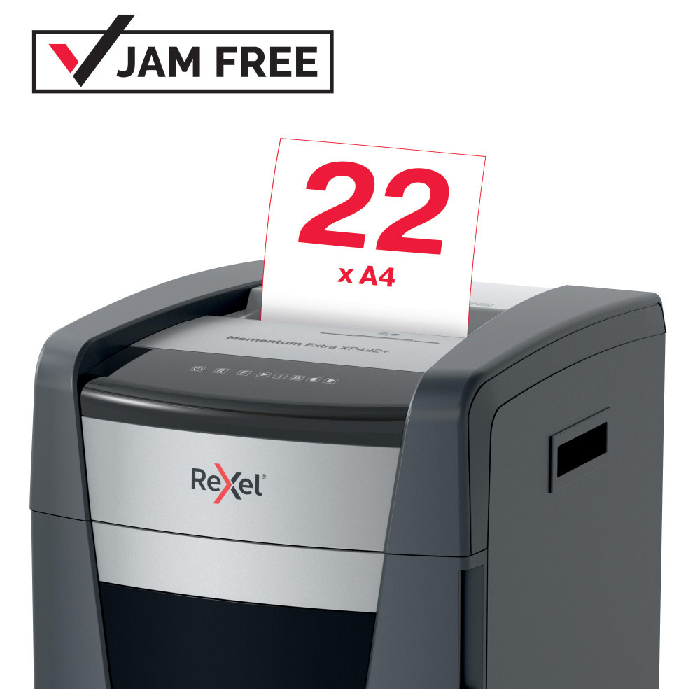 Rexel Momentum Extra XP422+ Jam Free 4x35mm Cross Cut Shredder